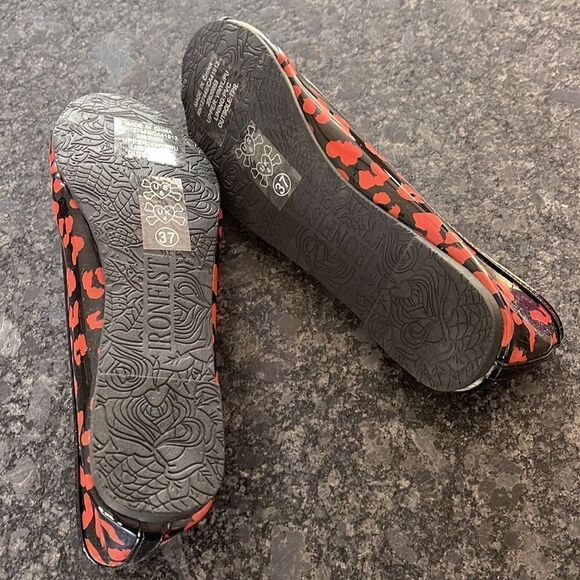 Iron Fist Dawn Raw Power Peeptoe ballerina flats in black with orange leopard - Picture 5 of 5